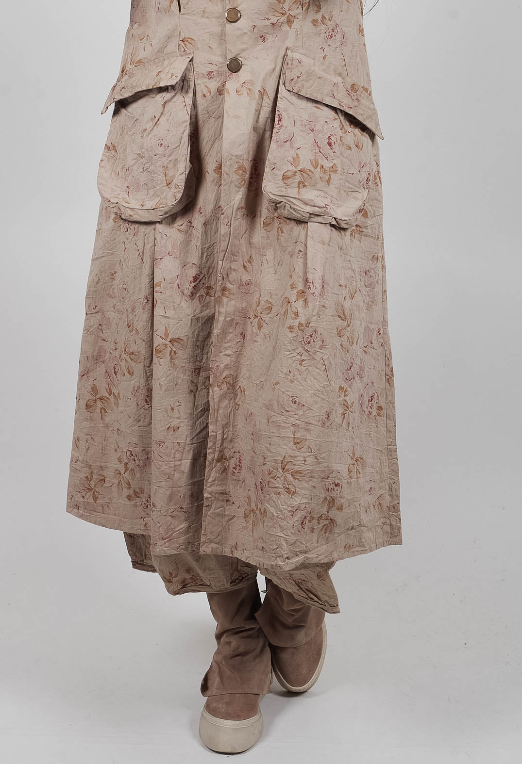 Atea Coat in Popeline Fleurs Sauge