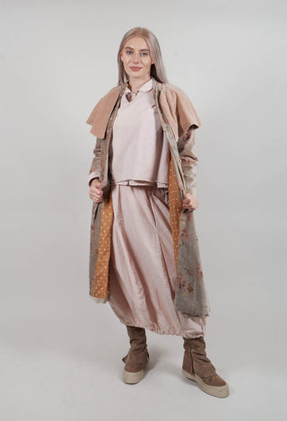 Poeti Coat in Velours Ras Fleurs Sauge