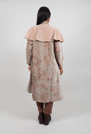 Poeti Coat in Velours Ras Fleurs Sauge