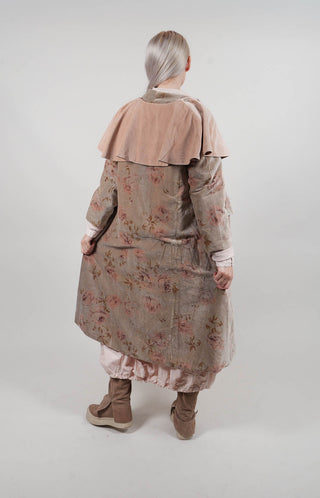 Poeti Coat in Velours Ras Fleurs Sauge