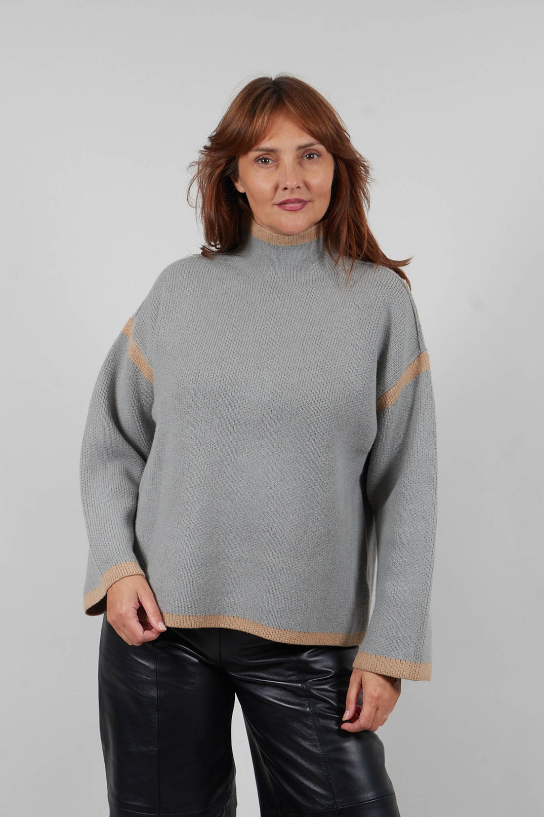 Cowl Neck Jumper in Light Sage