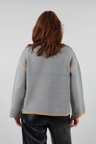 Cowl Neck Jumper in Light Sage