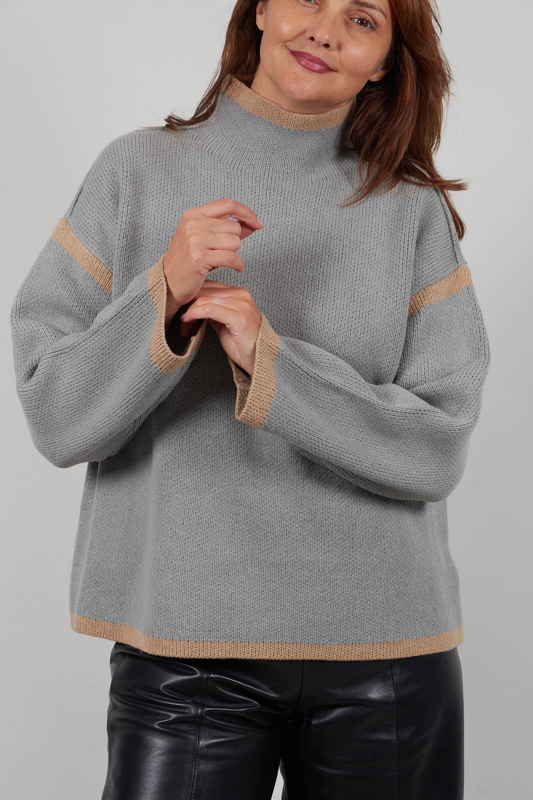 Cowl Neck Jumper in Light Sage