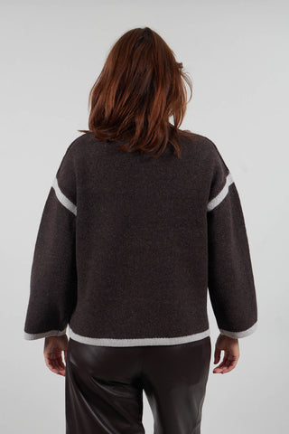 Cowl Neck Jumper in Coffee