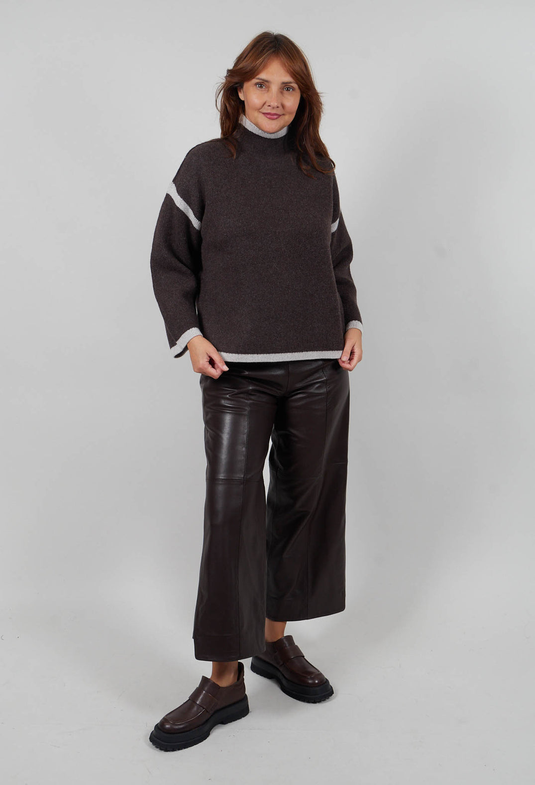 Cowl Neck Jumper in Coffee