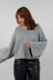Oversized Cropped Knit Jumper in Light Sage
