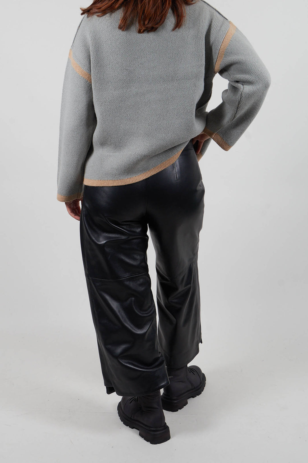 Leather Tux Trousers in Black