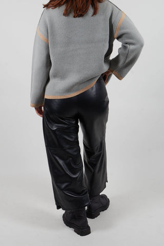 Leather Tux Trousers in Black