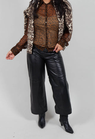 Leather Tux Trousers in Black