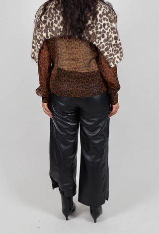 Leather Tux Trousers in Black