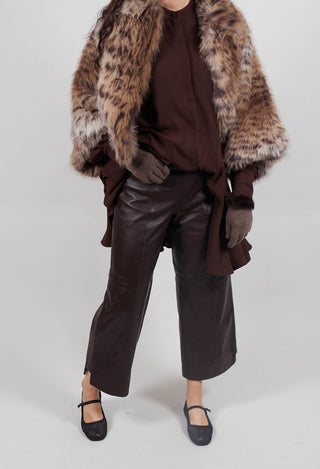 Leather Tux Trousers in Brown