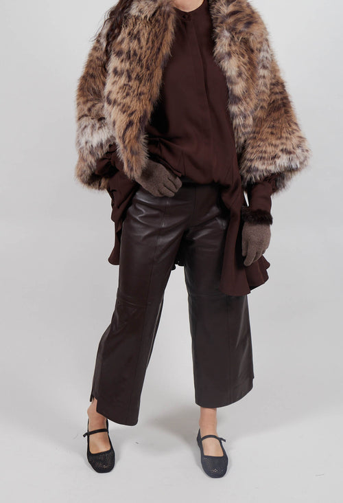 Leather Tux Trousers in Brown