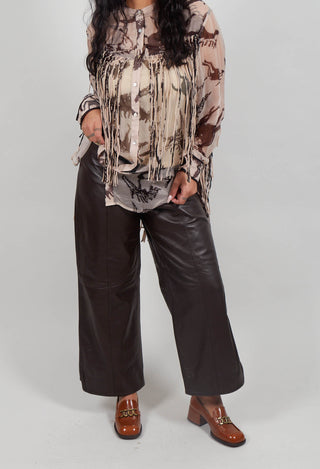 Leather Tux Trousers in Brown