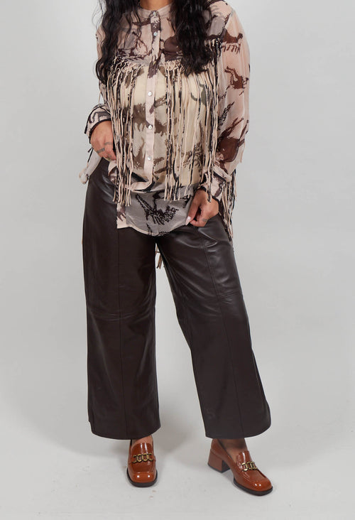 Leather Tux Trousers in Brown