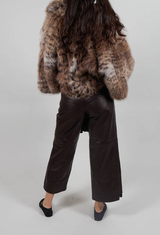 Leather Tux Trousers in Brown