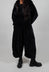 Velvet Wide Leg Drop Crotch Trouser in Black