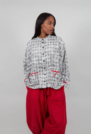Lilo Collarless Shirt in White