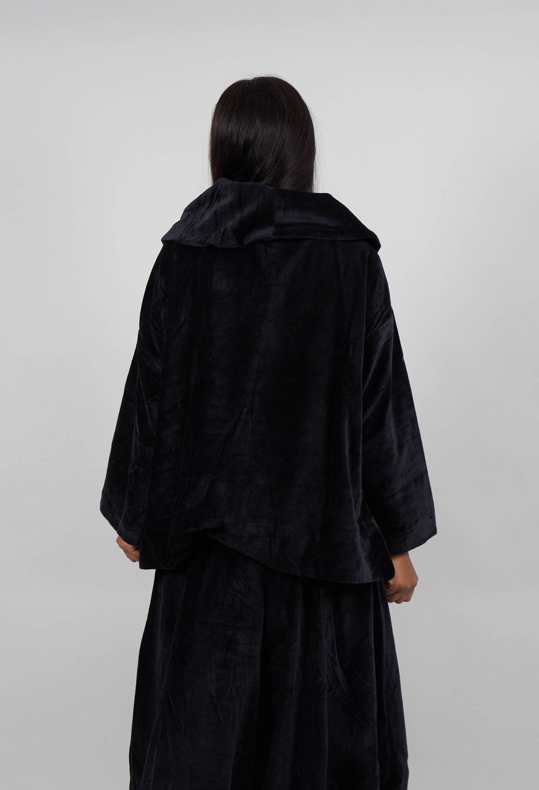 Velvet Cowl Neck Top in Black