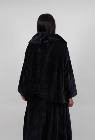 Velvet Cowl Neck Top in Black