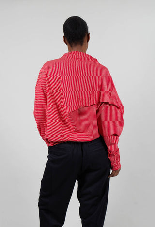 Striped Asymmetric Jumper in Red