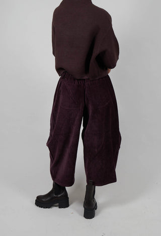 Cropped Barrel Leg Trouser in Purple