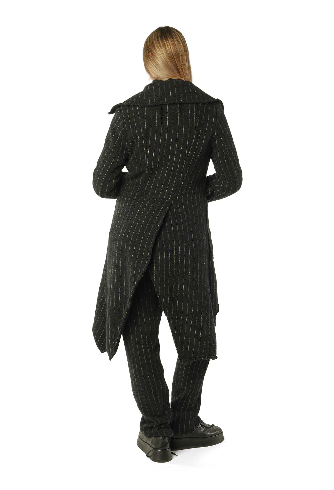 PRE-ORDER - Raw Edge Coat in Black Stripe - 1151204