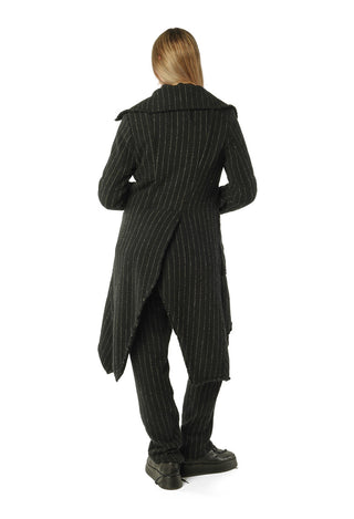 PRE-ORDER - Raw Edge Coat in Black Stripe - 1151204