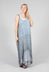 Sleeveless Sheer Dress with Drop Hem in Light Grey