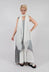 Sleeveless Sheer Dress with Drop Hem in Light Grey