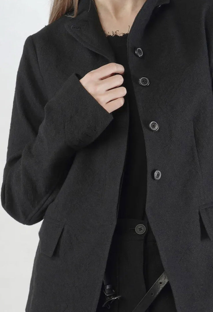 PRE-ORDER - Button Through Blazer in Swamp Mel (Pictured in Black) - 1191110