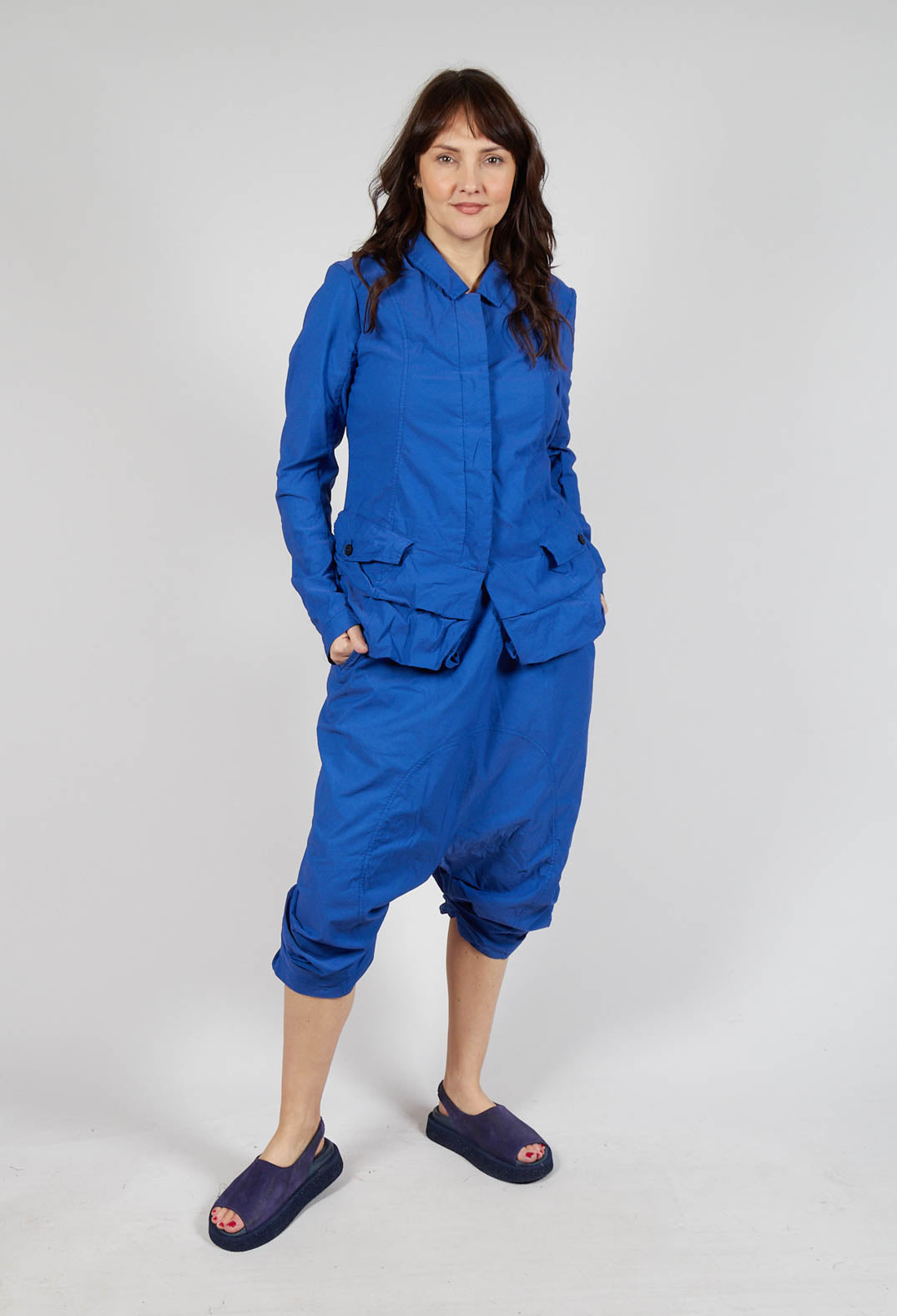 Tailored Layered Hem Jacket in Royal