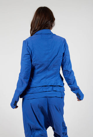 Tailored Layered Hem Jacket in Royal