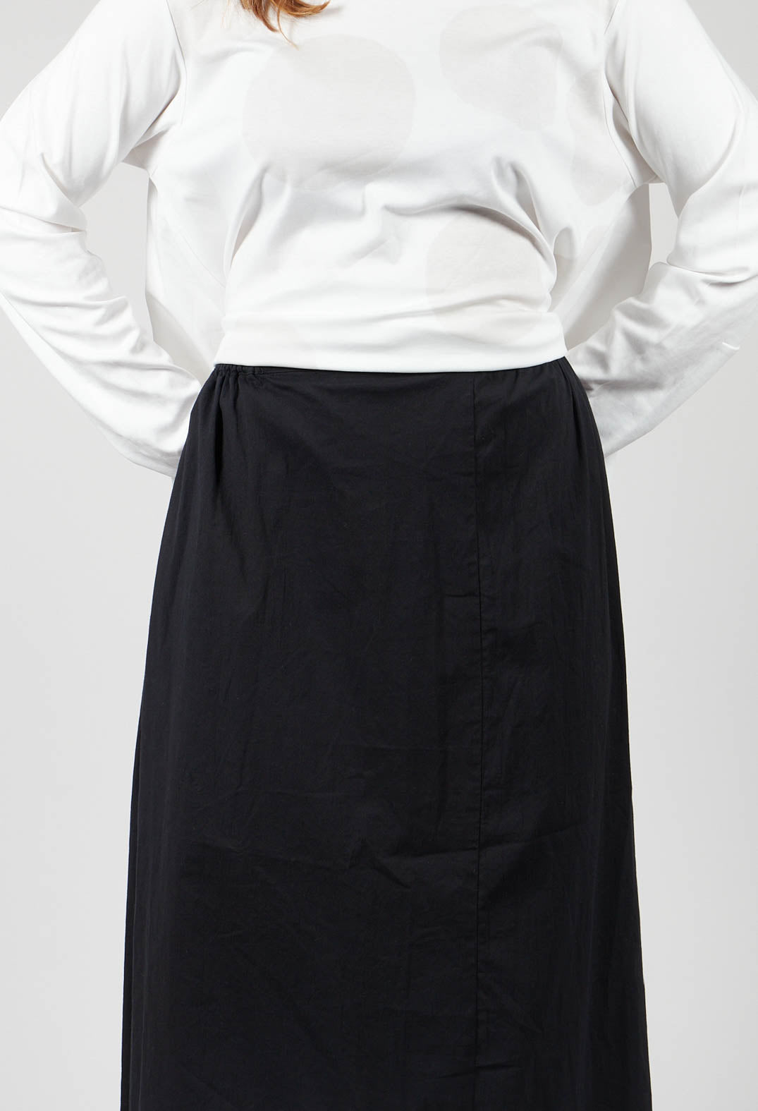 Contrast Raw Hem Skirt Trousers in Black / White