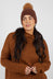 Fur Bobble Hat in Brown
