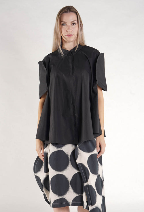 PRE-ORDER - Round Sleeve Blouse in Marshmallow - 1230410 (Pictured in Black)