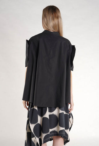 PRE-ORDER - Round Sleeve Blouse in Black - 1230410