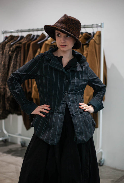 PRE-ORDER - Fitted Jacket in Ginger Cloud Stripe (Pictured in Petrol Cloud Stripe) - 1241109