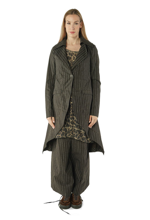 PRE-ORDER - Fitted Coat in Purple Cloud Stripe (Pictured in Umbra Cloud Stripe) - 1241211