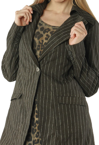 PRE-ORDER - Fitted Coat in Umbra Cloud Stripe - 1241211