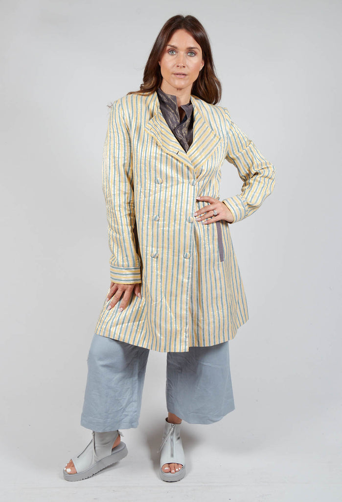 Striped Jacket with Pockets in Yellow