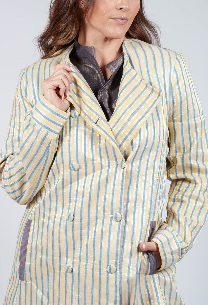 Striped Jacket with Pockets in Yellow