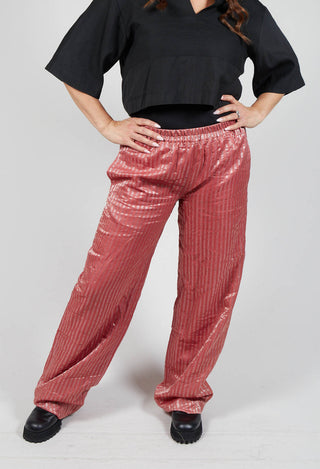 Longline Flared Trousers in Red
