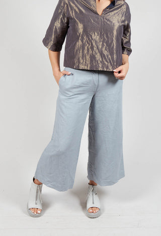 Longline Flared Trousers in Blue