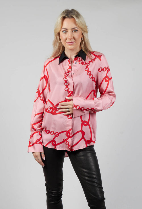 Chain Print Shirt in Pink