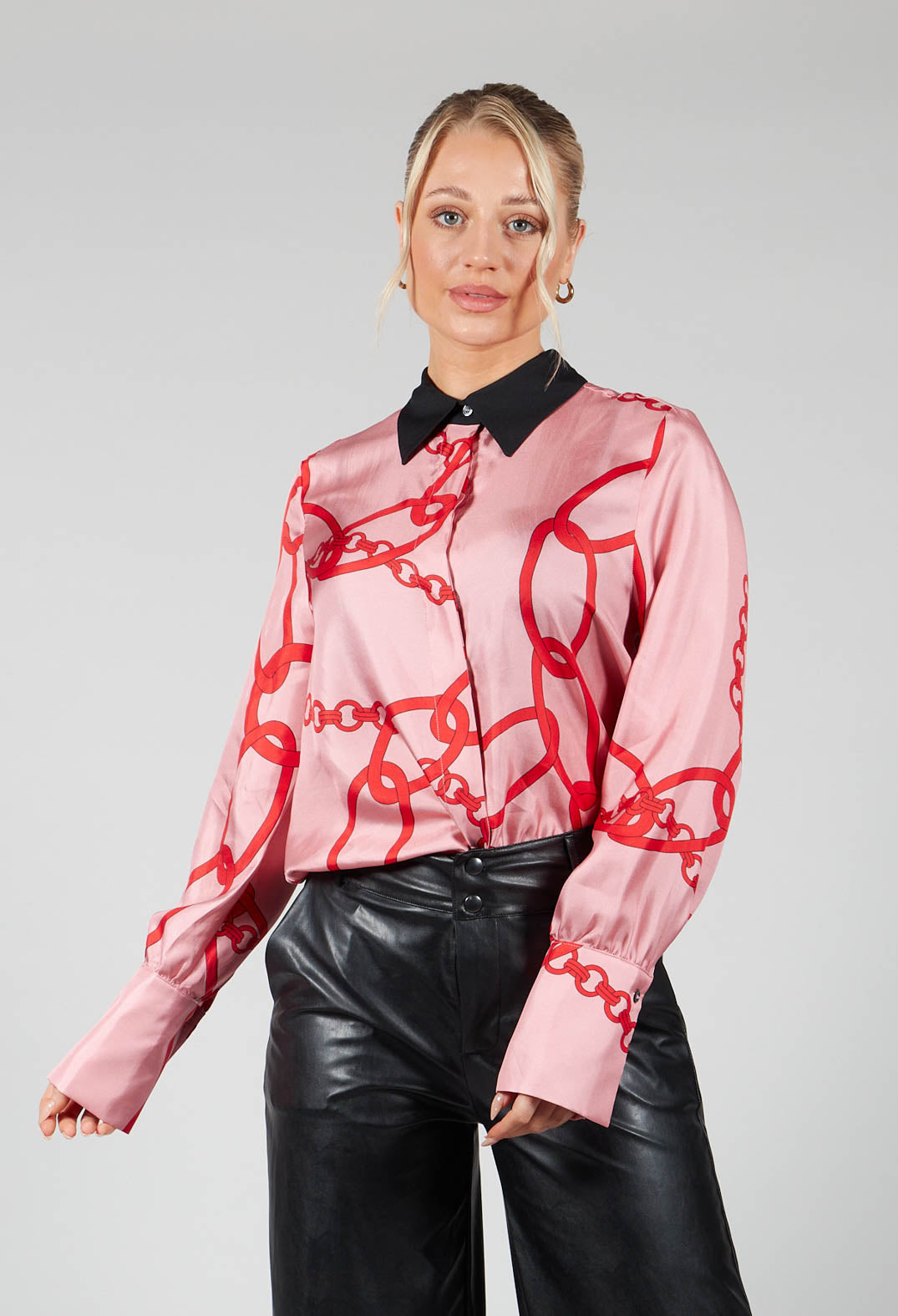 Chain Print Shirt in Pink