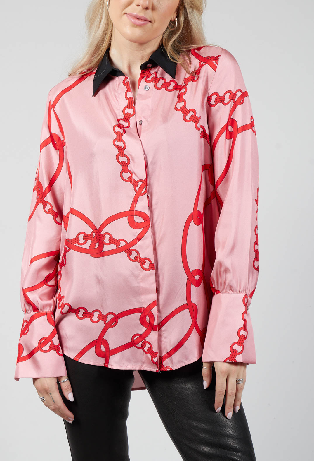 Chain Print Shirt in Pink