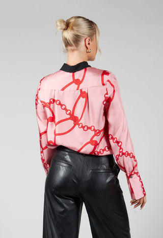 Chain Print Shirt in Pink