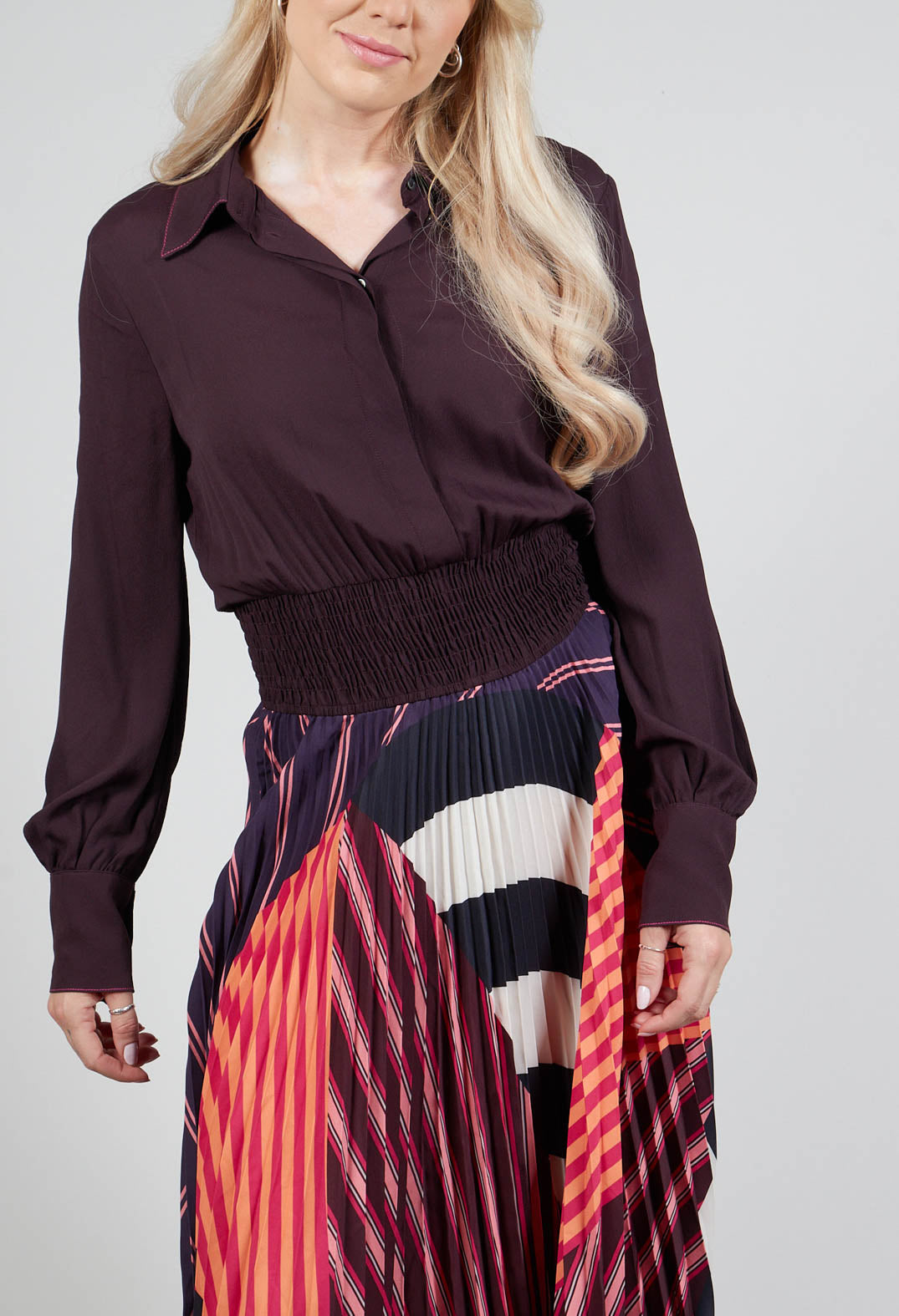 Shirtwaister Dress in Plum