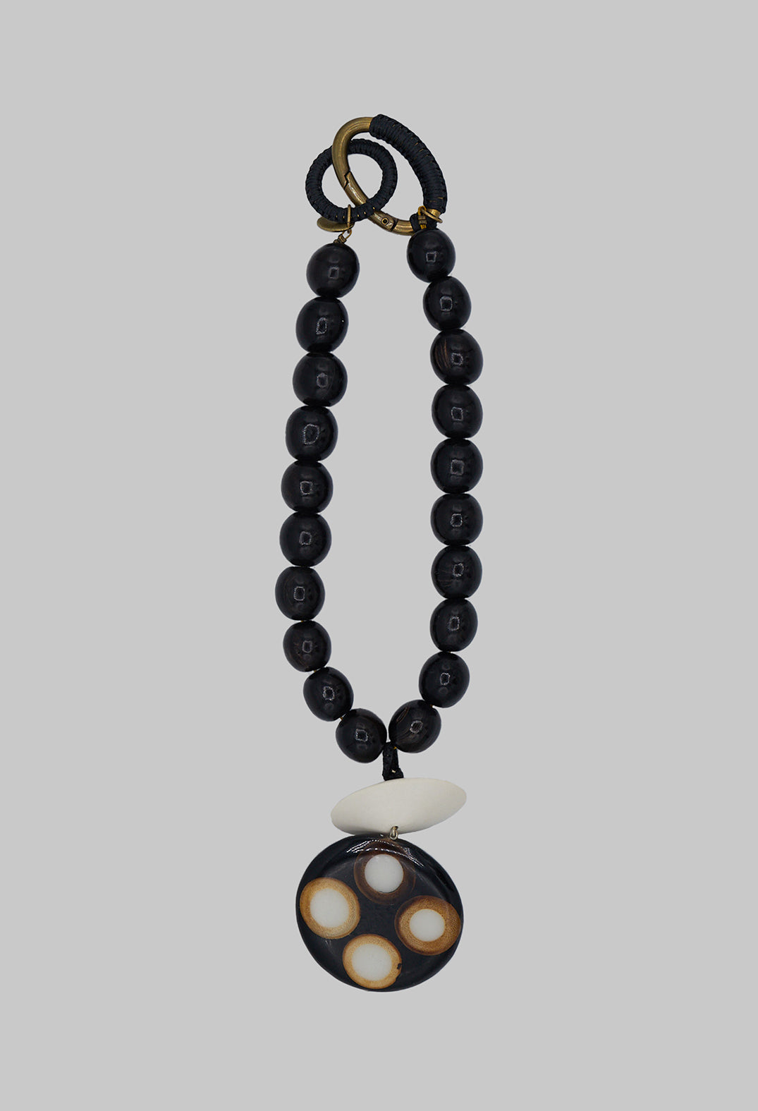 Wooden Elements Horn Necklace in Black