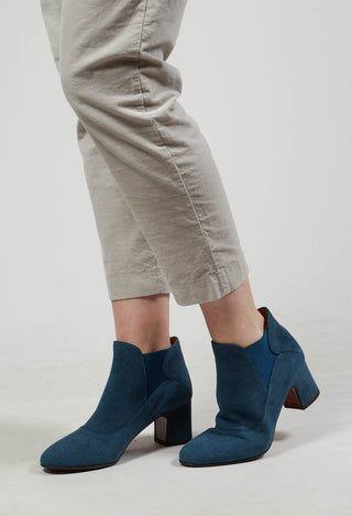 Heeled Ankle Boots in Galaxy Denim